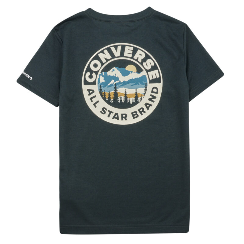 T-shirt ragazzo Converse CIRCLEMOUNTAINLOCKUP Verde T-shirt maniche corte Bambino - 2