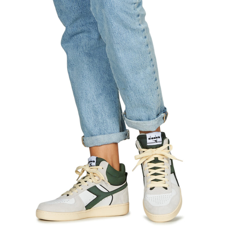 Diadora MAGIC BASKET DEMI CUT SUEDE LEATHER White High-top Sneakers Men - 8