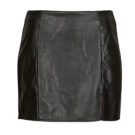 Gonne corte Only ONLLENI FAUX LEATHER SLIT SKIRT PNT Nero Gonne corte Donna - 1