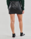 Gonne corte Only ONLLENI FAUX LEATHER SLIT SKIRT PNT Nero Gonne corte Donna - 4