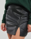 Gonne corte Only ONLLENI FAUX LEATHER SLIT SKIRT PNT Nero Gonne corte Donna - 5