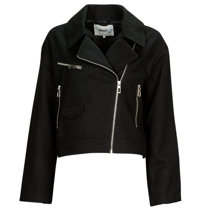 Giacca in pelle  Only  ONLNANCY BIKER JACKET OTW  Nero -   Giacche in pelle Donna - 1