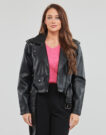 Giacca in pelle Only ONLLOUIE FAUX LEAHTER BIKER OTW Nero Giacche in pelle Donna - 2