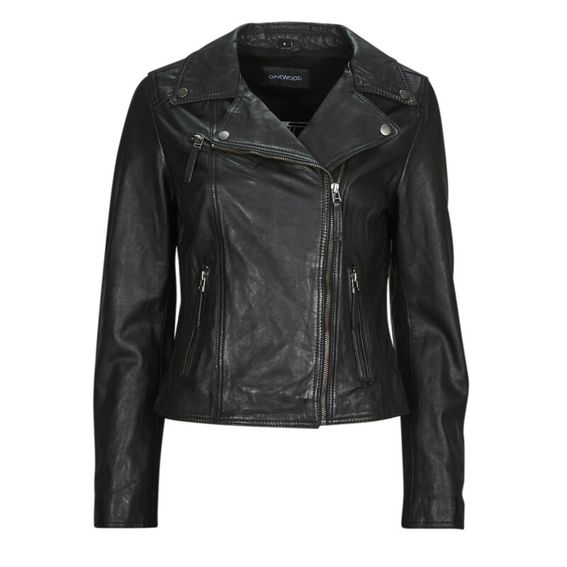 Leather jacketelle Oakwood CLIPS Black Jackets in pelle Donna - 1