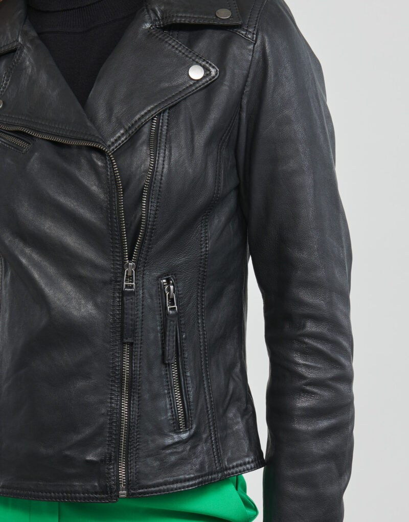 Leather jacketelle Oakwood CLIPS Black Jackets in pelle Donna - 5