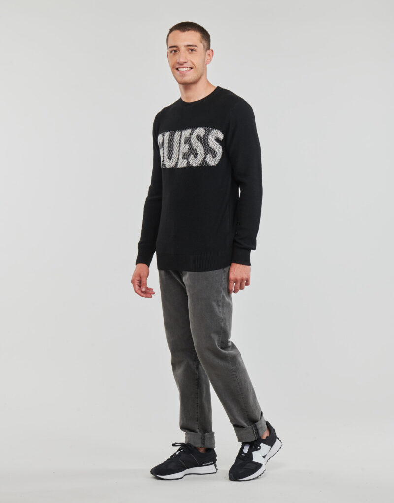 Maglione Guess AMYAS LS CN SLOGAN SWEATER Nero Maglioni Uomo - 3