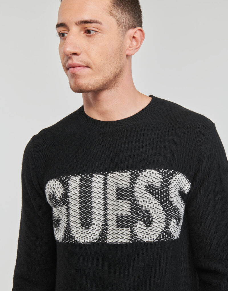 Maglione Guess AMYAS LS CN SLOGAN SWEATER Nero Maglioni Uomo - 5