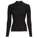 Jumper Guess LS RIB CUTOUT SWTER Black Women's Sweaters - 1