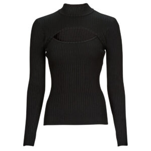 Maglione  Guess  LS RIB CUTOUT SWTER  Nero -  Maglioni Donna
