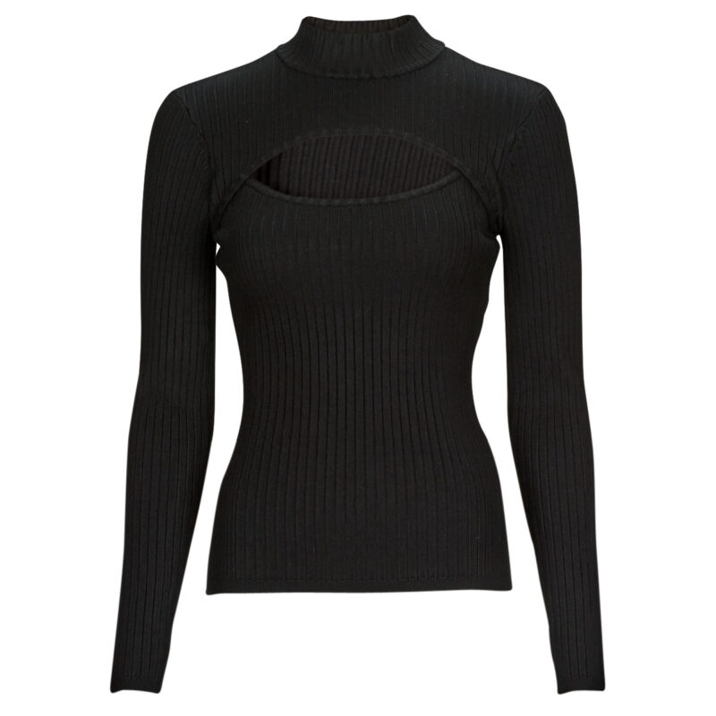 Jumper Guess LS RIB CUTOUT SWTER Black Women's Sweaters - 1