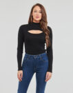 Jumper Guess LS RIB CUTOUT SWTER Black Women's Sweaters - 2
