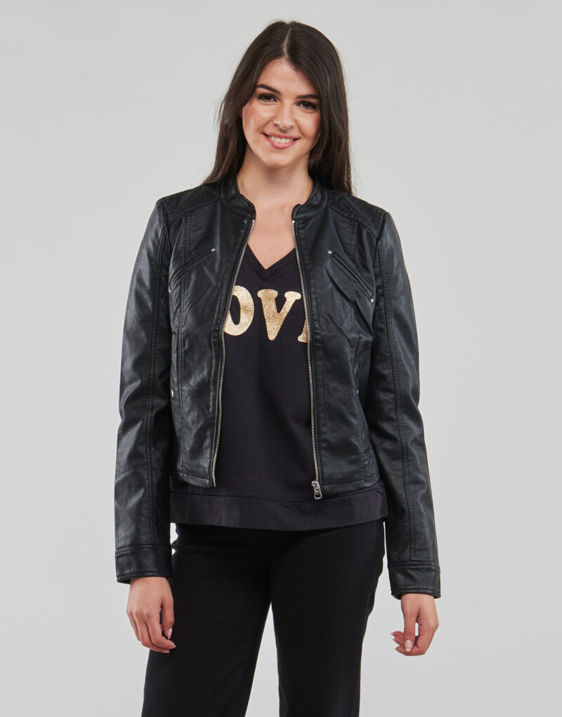 Giacca in pelle  Vero Moda  VMFAVODONA COATED JACKET NOOS  Nero -   Giacche in pelle Donna - 2