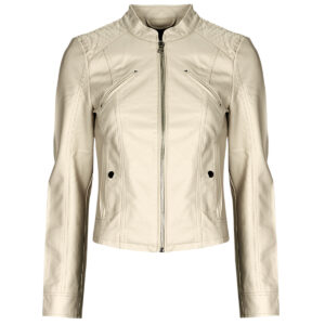 Giacca in pelle  Vero Moda  VMFAVODONA COATED JACKET NOOS  Beige -   Giacche in pelle Donna