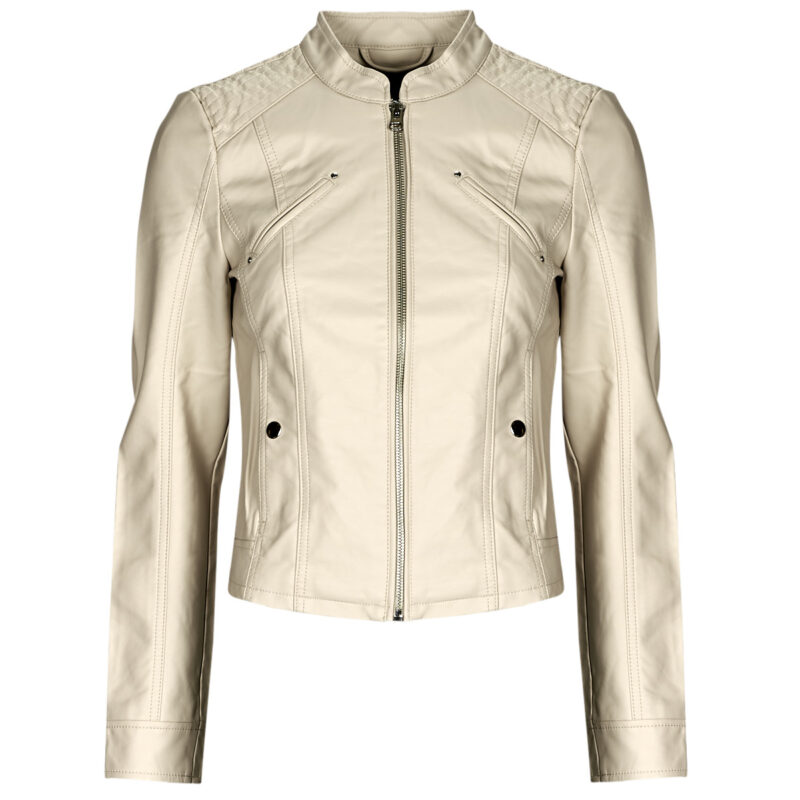 Giacca in pelle  Vero Moda  VMFAVODONA COATED JACKET NOOS  Beige -   Giacche in pelle Donna - 1