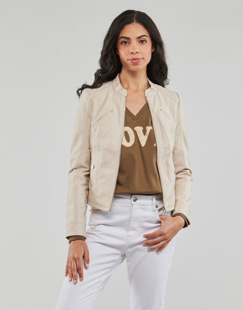 Giacca in pelle  Vero Moda  VMFAVODONA COATED JACKET NOOS  Beige -   Giacche in pelle Donna - 2