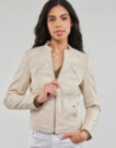 Giacca in pelle  Vero Moda  VMFAVODONA COATED JACKET NOOS  Beige -   Giacche in pelle Donna - 5