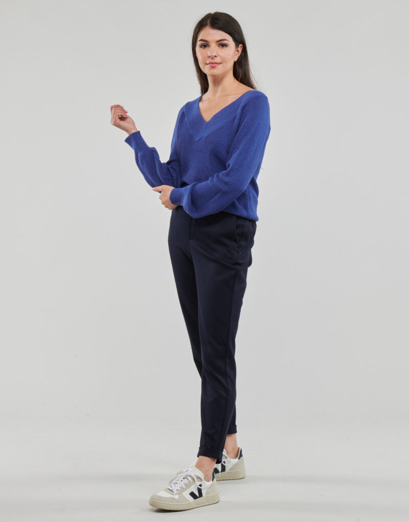 Pantaolini dritti Vero Moda VMMAYA MW LOOSE SOLID PANT NOOS Marine - Pantaolini dritti Abbigliamento Donna - 3