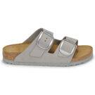 Pantoufles femme BIRKENSTOCK Arizona &agrave; grande boucle, gris et beige - Pointure 2