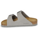 Pantoufles femme BIRKENSTOCK Arizona &agrave; grande boucle, gris et beige - Pointure 4