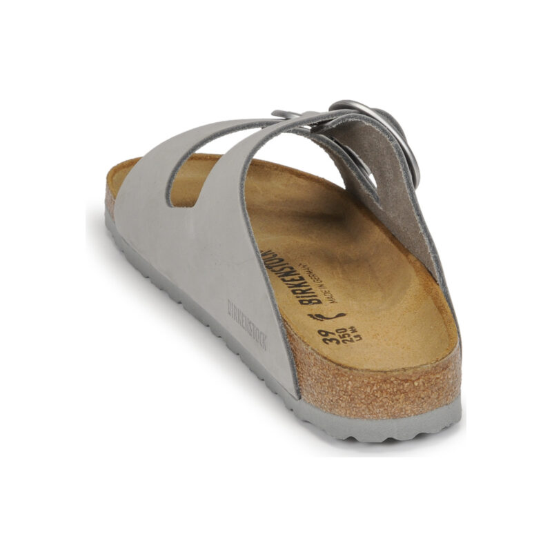 Pantoufles femme BIRKENSTOCK Arizona &agrave; grande boucle, gris et beige - Pointure 5