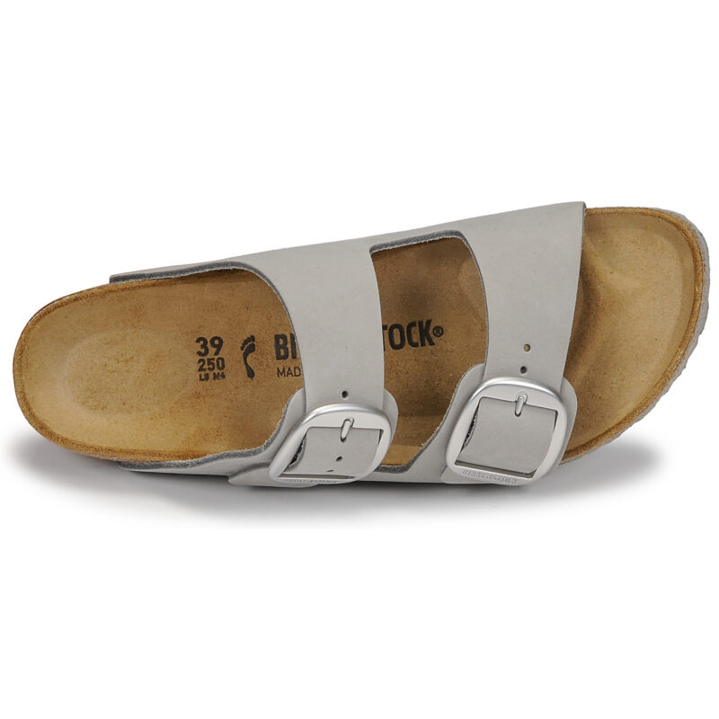 Pantoufles femme BIRKENSTOCK Arizona &agrave; grande boucle, gris et beige - Pointure 6