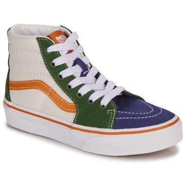 Scarpe bambina ragazza Vans UY SK8-Hi Bianco, sneakers alte in tela e pelle, design trendy e alla moda, perfette per ogni occasione. Comfort e stile per le più giovani. Ideali per outfit casual e sportivi, disponibili ora su outletscarpeonline.it.