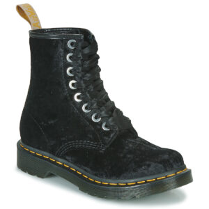 Dr. Martens  VEGAN 1460 BLACK VELVET  Nero -  Stivaletti Donna