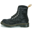 Dr. Martens  VEGAN 1460 BLACK VELVET  Nero -  Stivaletti Donna - 4