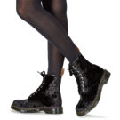 Dr. Martens  VEGAN 1460 BLACK VELVET  Nero -  Stivaletti Donna - 8