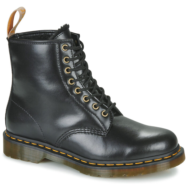 Dr. Martens  VEGAN 1460 BLACK NORFOLK  Nero -  Stivaletti Donna - 2