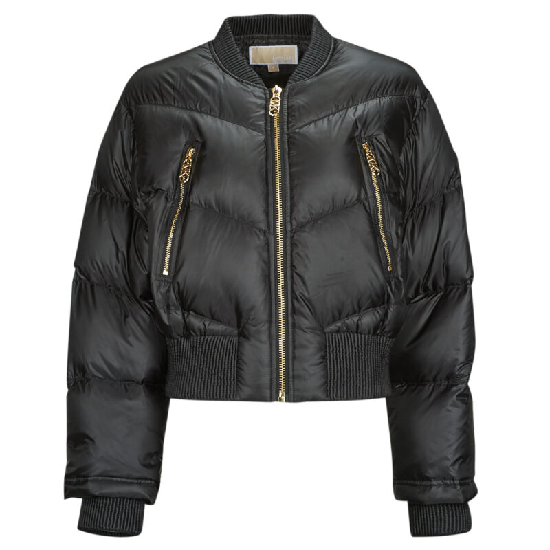 Duvet MICHAEL Michael Kors CHEVRON QUILTED BOMBER Black Women's Down Jackets - 1