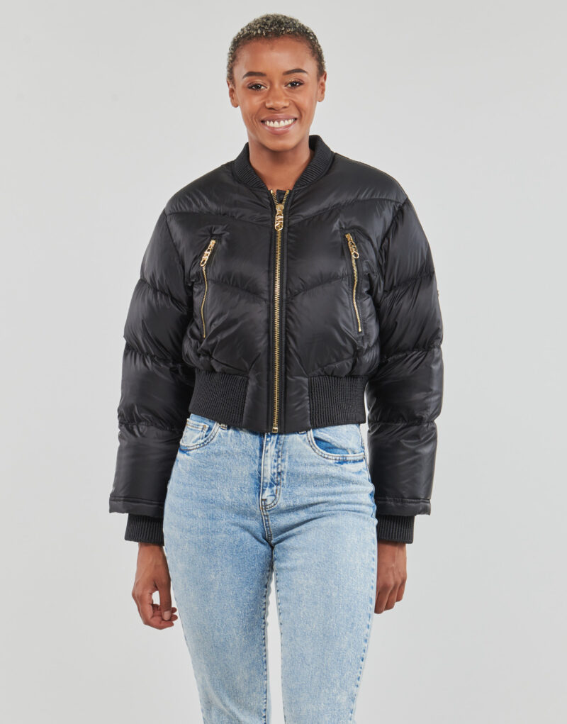 Duvet MICHAEL Michael Kors CHEVRON QUILTED BOMBER Black Women's Down Jackets - 2