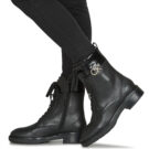 Calvin Klein Jeans RUBBER SOLE COMBAT BOOT W/HW Schwarz Damenstiefel - 8