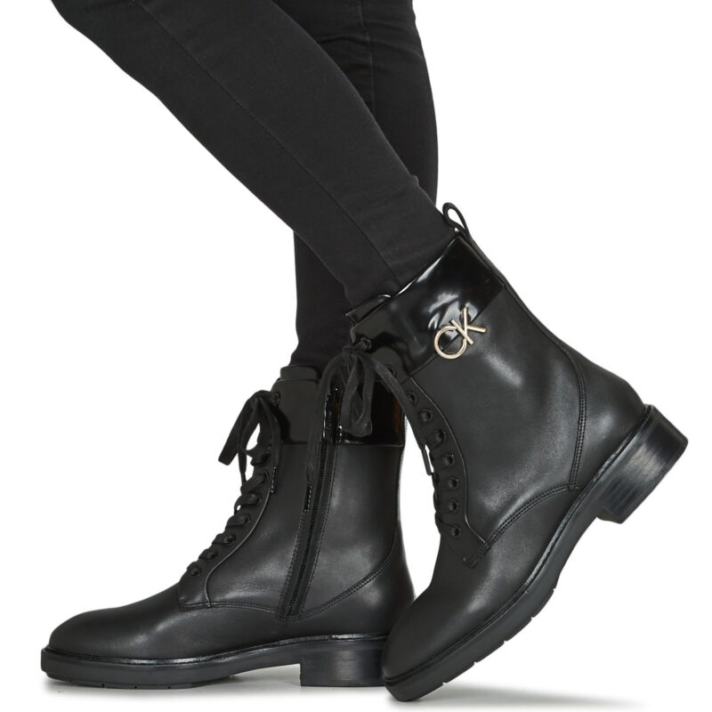 Calvin Klein Jeans RUBBER SOLE COMBAT BOOT W/HW Schwarz Damenstiefel - 8