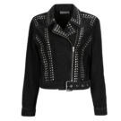 Leather jacketelle Only ONLGILLA LS STUD DNM BIKER JACKET CRO Black Jackets in pelle Donna - 1