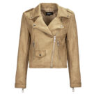 Giacca in pelle Only ONLSCOOTIE FAUX SUEDE BIKER JACKET OTW Beige Giacche in pelle Donna - 1