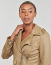 Giacca in pelle Only ONLSCOOTIE FAUX SUEDE BIKER JACKET OTW Beige Giacche in pelle Donna - 5