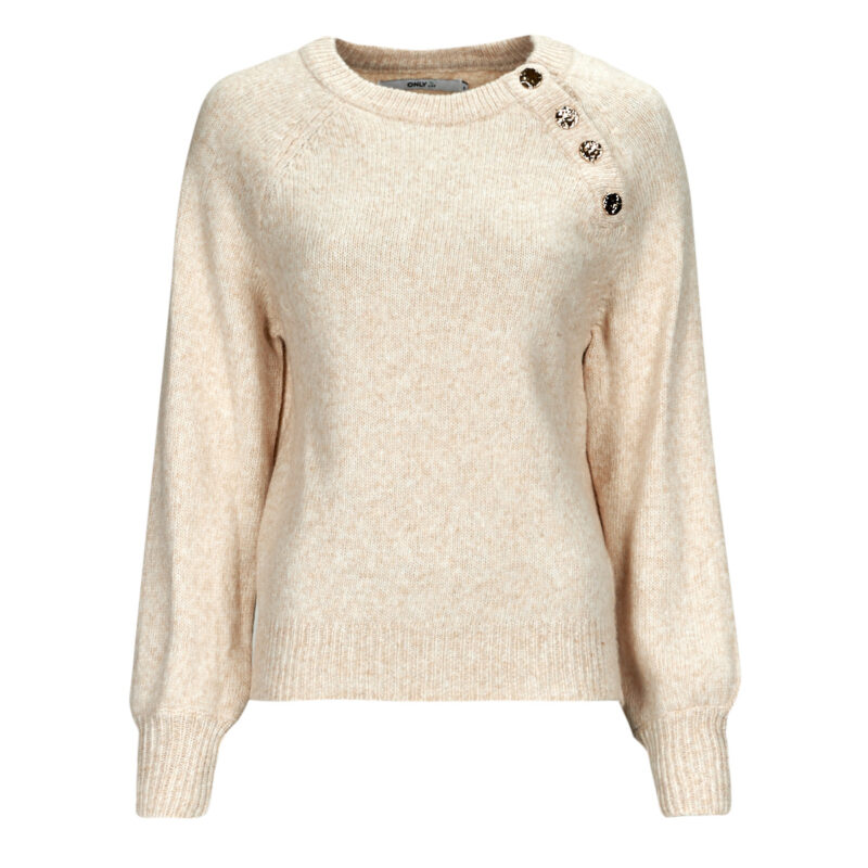 Maglione  Only  ONLEMMA LS BUTTON ONECK KNT  Beige -  Maglioni Donna - 1