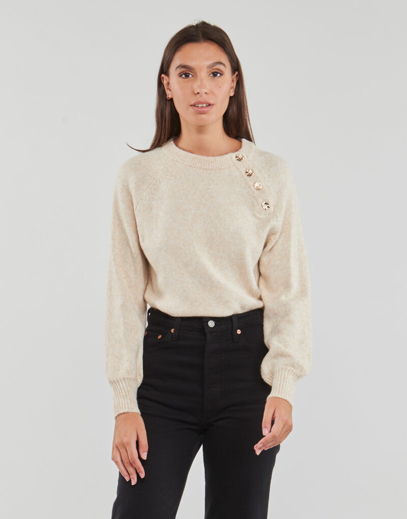 Maglione  Only  ONLEMMA LS BUTTON ONECK KNT  Beige -  Maglioni Donna - 2