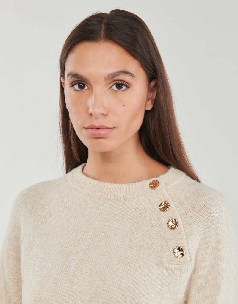 Maglione  Only  ONLEMMA LS BUTTON ONECK KNT  Beige -  Maglioni Donna - 5