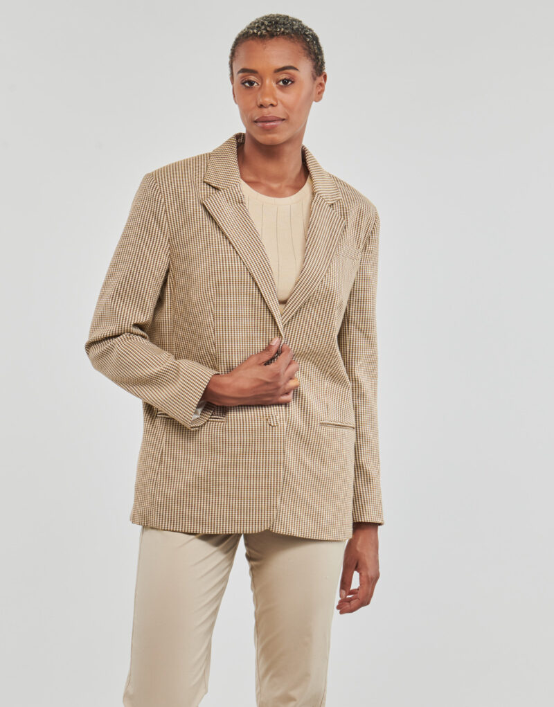 Giacca Only ONLMOLLY L/S OVS CHECK BLAZER TLR Beige Giacche Donna - 2