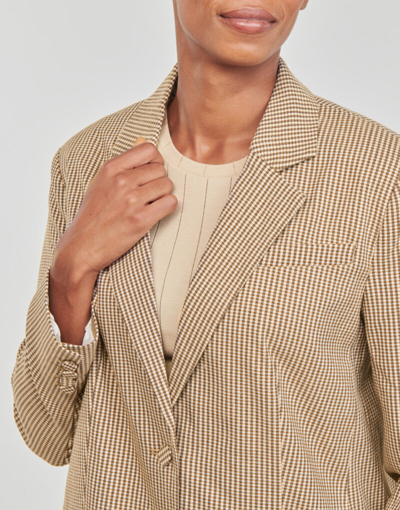 Giacca Only ONLMOLLY L/S OVS CHECK BLAZER TLR Beige Giacche Donna - 5