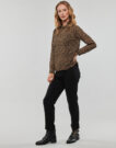 Camicetta Only ONLKACEY FR L/S HIGH NECK TOP PTM Marrone Camicette Donna - 3