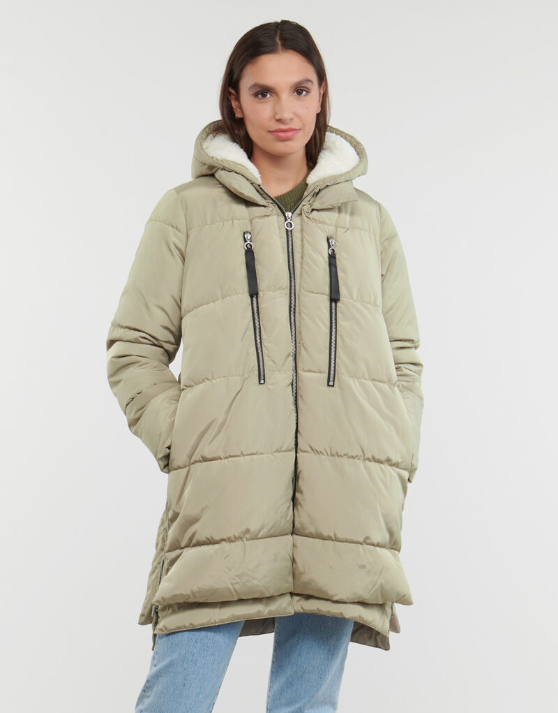 Piumino Only ONLNEWNORA LONG PUFFER COAT CC OTW Beige Piumini Donna - 2