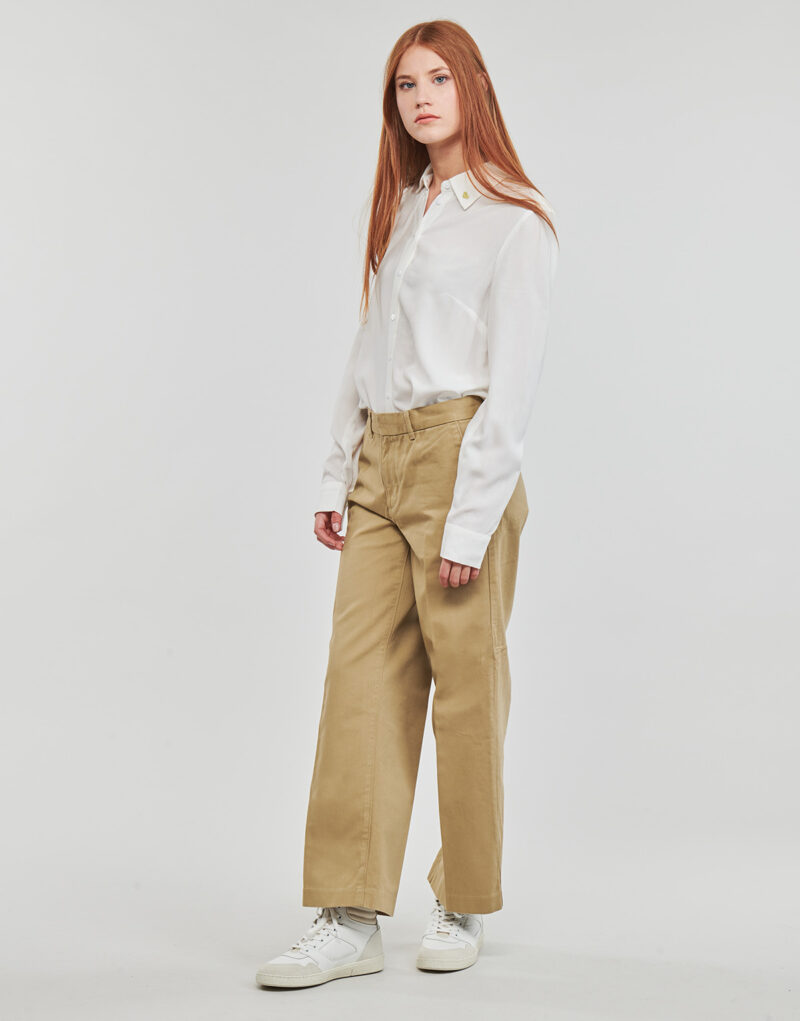Straight shorts Levis BAGGY TROUSER Beige - Pantaolini dritti Abbigliamento Donna - 3