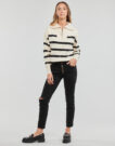 Maglione Vero Moda VMSABA STRIPE LS HIGHNECK BLOUSE GA NOOS Beige - Maglioni Donna - 3