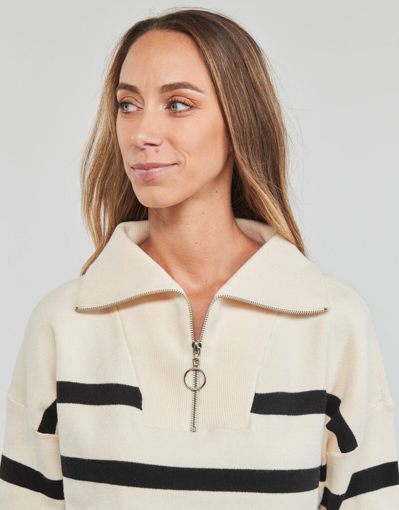 Maglione Vero Moda VMSABA STRIPE LS HIGHNECK BLOUSE GA NOOS Beige - Maglioni Donna - 5
