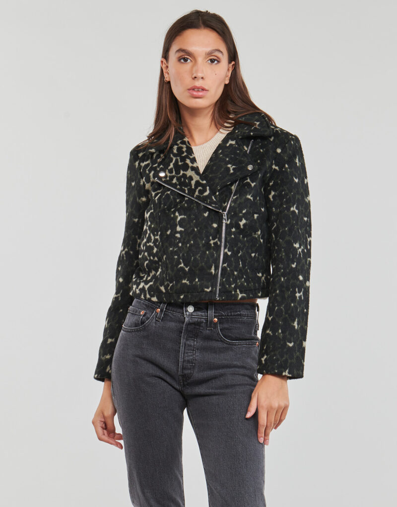 Coat JDY JDYTENNESSEE LEO BIKER JACKET OTW QIQ Verde - Giacche Donna - 2