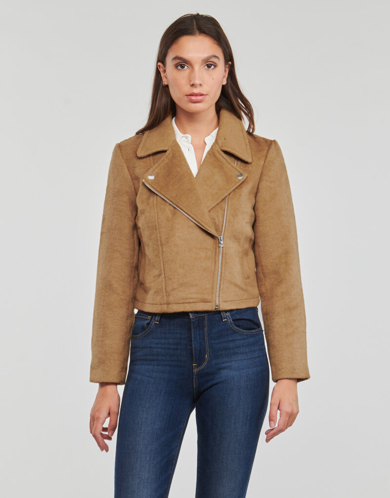 Manteau JDY JDYTENNESSEE LEO BIKER JACKET OTW QIQ Marrone - Giacche Donna - 2