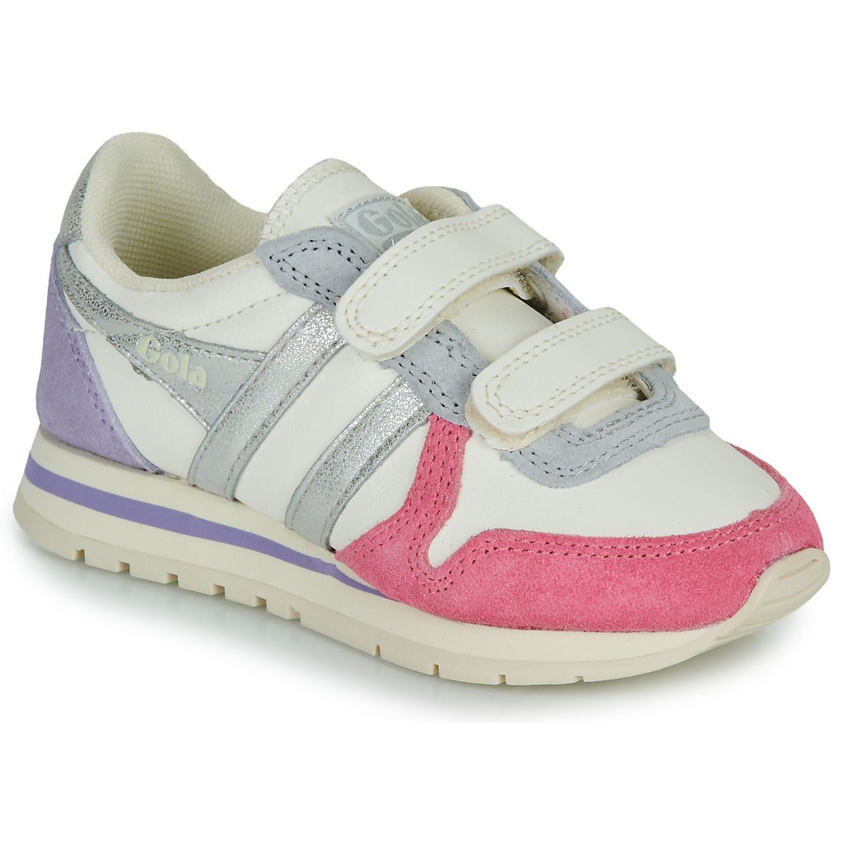 Scarpe Gola Daytona Quadrant Strap per bambina, colore beige. Design alla moda e confortevole, ideale per il tempo libero. Perfette per le ragazze che vogliono stile e comodità. Acquista ora le Gola Scarpe bambina ragazza Daytona Quadrant Strap per un look trendy!